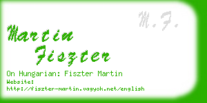 martin fiszter business card